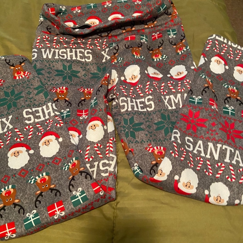 Fleece Christmas leggings